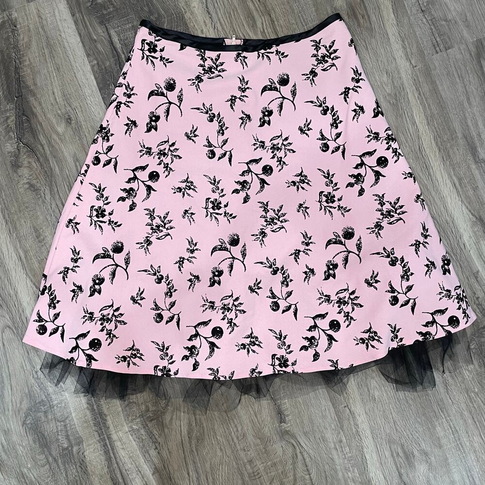 Y2K Speechless Pink & Black Velvet Floral Skirt